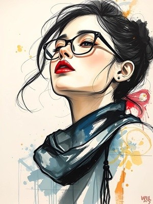 Stylish Woman with Glasses