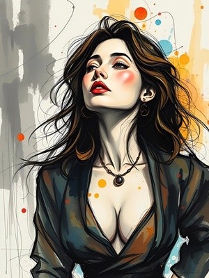 Woman with Intense Stare