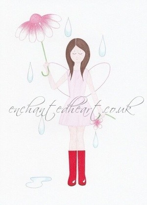 Fairy and Pink Daisy Umbrella