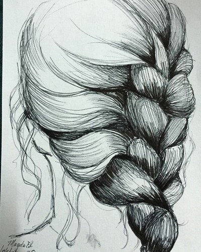 Inktober Day 8 - Hair in a Braid