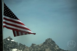 Flag Over Tetons