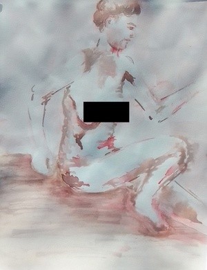 Leigh Seated Cropped Watercolor