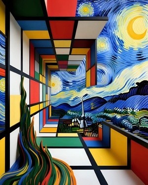 Abstract Van Gogh Landscape