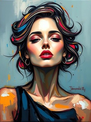 Colorful Woman with Vibrant Hair