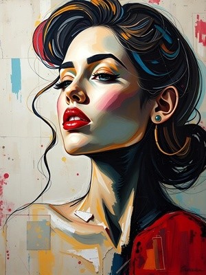 Elegant Woman with Vibrant Colors