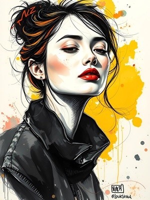 Elegant Woman with Red Lips