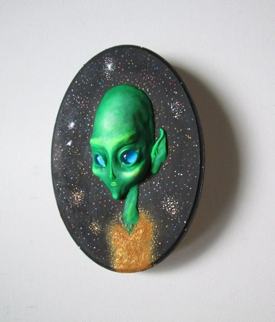 Green Alien Sculpture