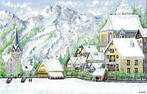 Winter Village in the Alpes