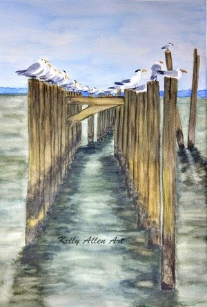 Sea gull Alley watercolor