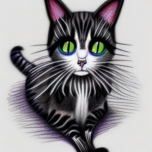 Cat in Tim Burton style