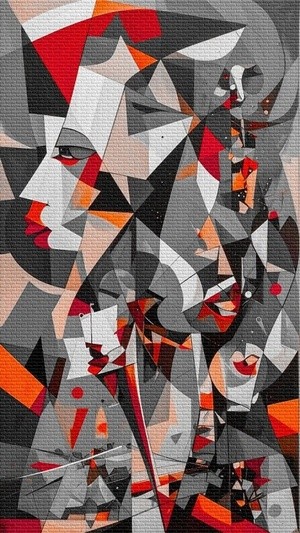 Mural black n red n bricks
