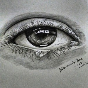 Charcoal eye sketch