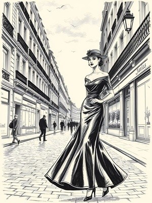 Elegant Woman on City Street