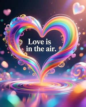 Colorful Heart with Love Message