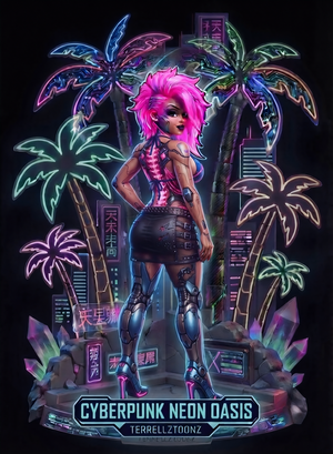 Cyberpunk Neon Oasis