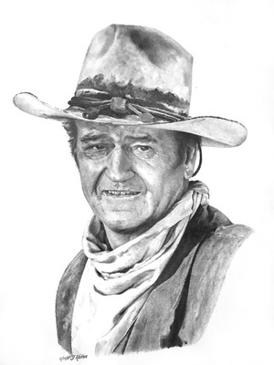 wayne john sketch pencil artwanted drawings portrait holter cartoon celebrity jeff cowboy western featured watercolor portraits stars duke artists movies