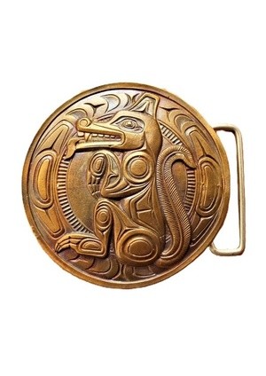 HAIDA Wolf Spirit Belt Buckle .(SOLD) Belt Buckle West Coast Native Art Gomolka Art Studio Line