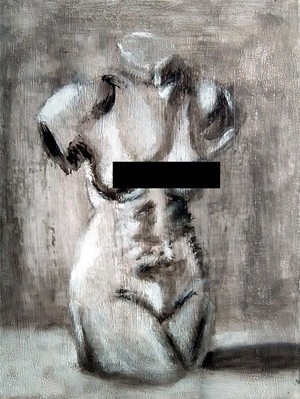 Torso B&W Cropped Painting