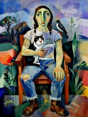 VALENTINA WITH HER CAT CARLITO