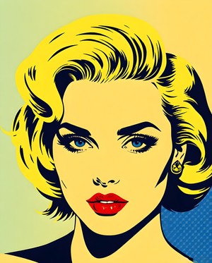 Vibrant Blonde Pop Art Portrait