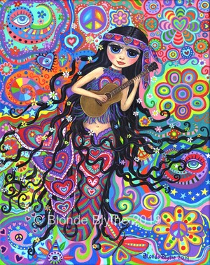 Hippie Mermaid with Guitar
