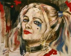 Harley Quinn oil painting 14x11