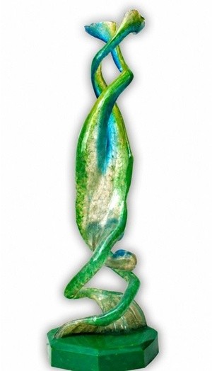 Torsade verte  (sculpture with internal lighting)