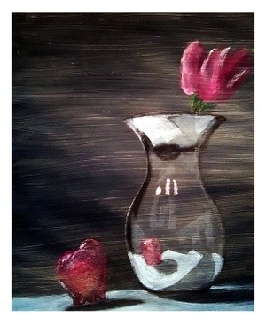 Tulips in Reflective Vase Painting