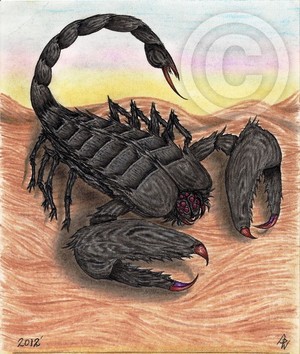 Fury Scorpion Original Art Drawing