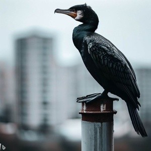 Cormorant in the city