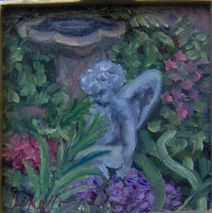 Angel in the Garden 1 3/4 x 1 3/4 inch miniature