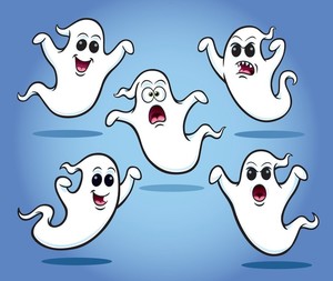 Five Flying Spooky Ghosts