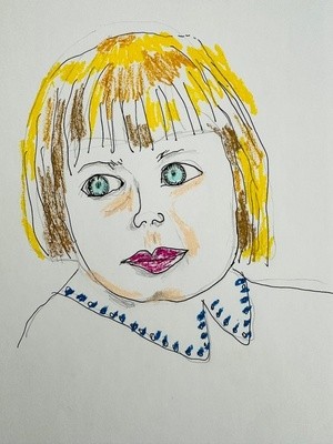 Pastel Drawing of Girl