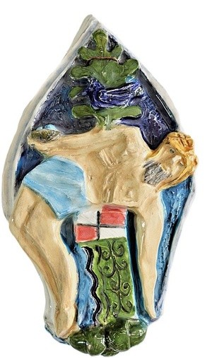 Wayside shrine Jesus Tau  Pottery by Gomolka Art Studio