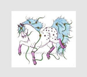 Dancing Horse Whimsical Illustration