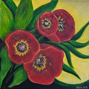 Open Red Tulips Acrylic