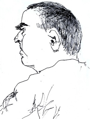 expressive man portrait drawing male portraits drawings ink  on paper artist painter raphael perez 