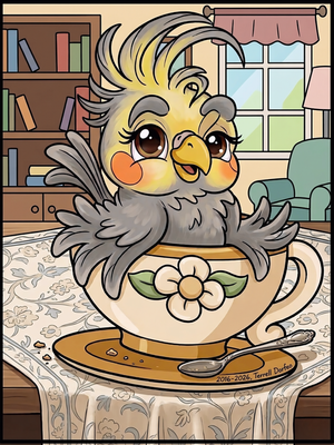 Cockatiel In A Cup 