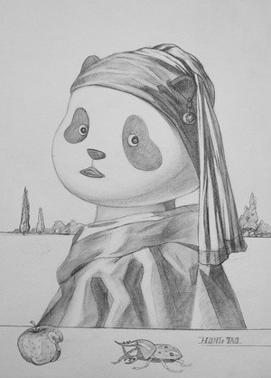 Drawing portrait of Panda
