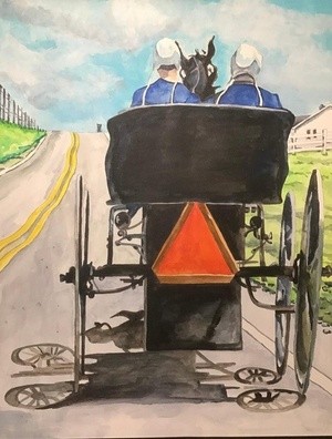 Amish going to town