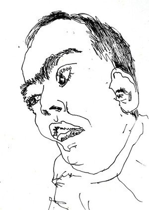 expressive man portrait drawing male portraits drawings ink  on paper artist painter raphael perez 