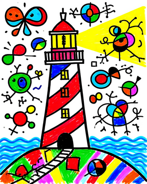 Colorful Abstract Lighthouse