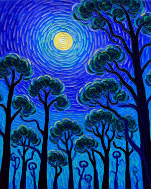 Swirling Night in a Forest