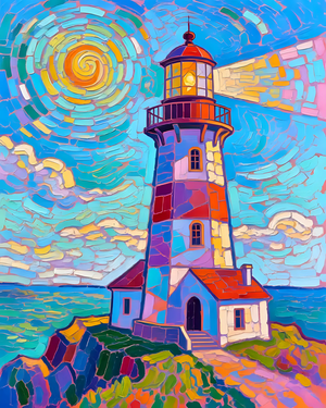 Vibrant Coastal Lighthouse