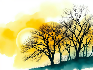 Sunlit Trees Silhouette