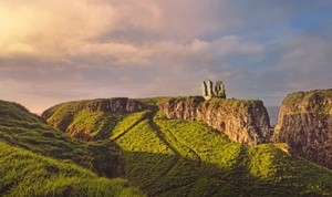 Dunseverick Castle at sunset