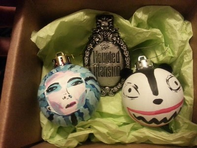 Madame Leota and Scary Teddy handpainted Ornaments