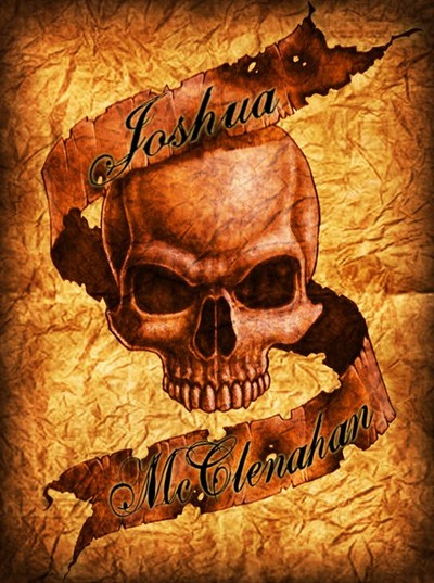 Skull with banner