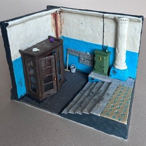 Inside the Front Entrance, plasticine, cardboard, 25x17,4x17 cm