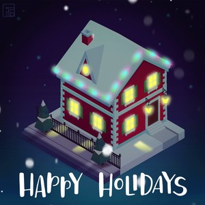 Snowy isometric Christmas card